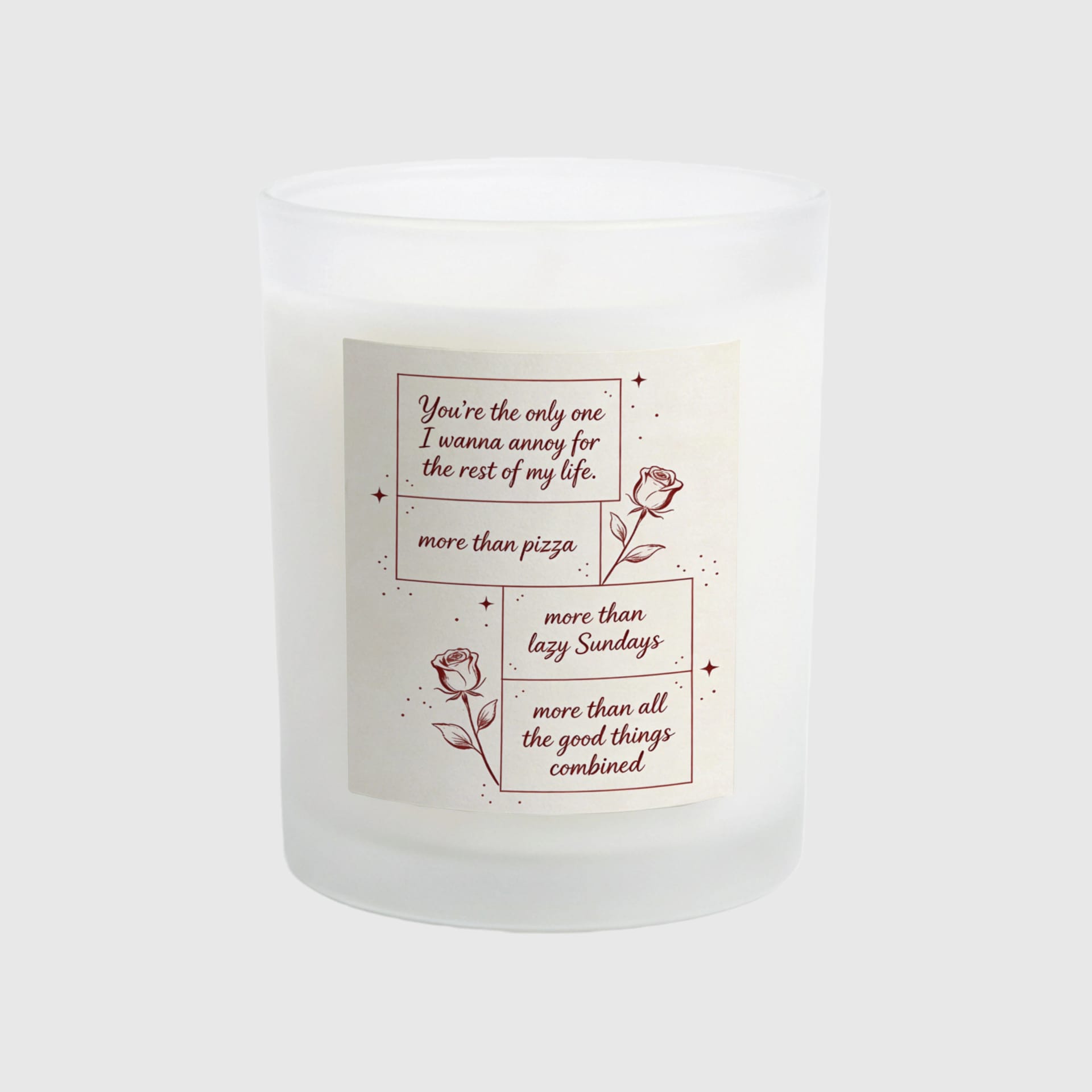 Romantic Rose Quote Candle for Lover Proposal Gift