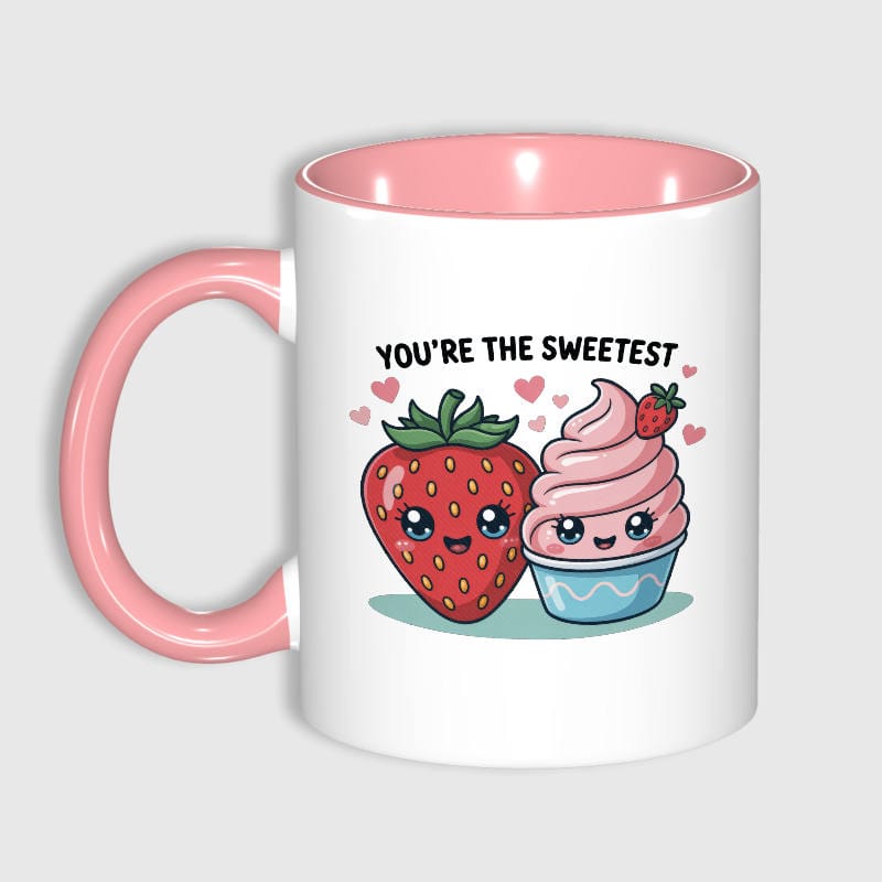 Cute Strawberry Cream Mug for Sweetheart Valentine Gift