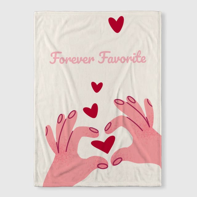 Forever Favorite Heart Hands Throw Blanket for Valentine's Gift