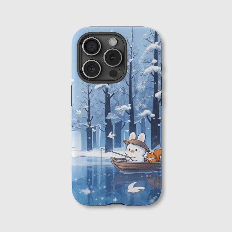 Cute Winter Bunny Squirrel Phone Case for Animal Lover Gift