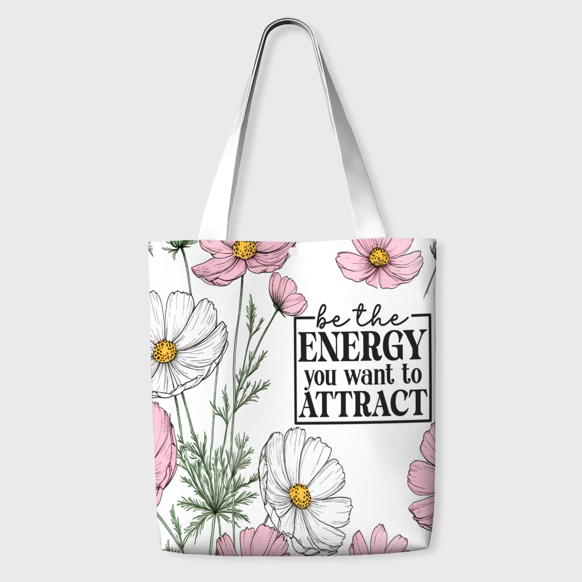 Wildflower Motivational Quote Tote Bag for Daily Gifting