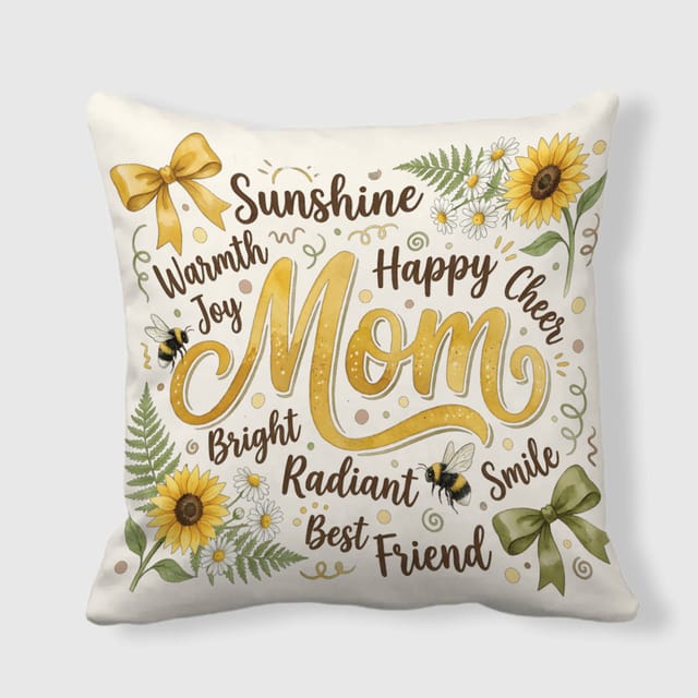 Sunflower Floral Throw Pillow for Mom Mother's Day Gift