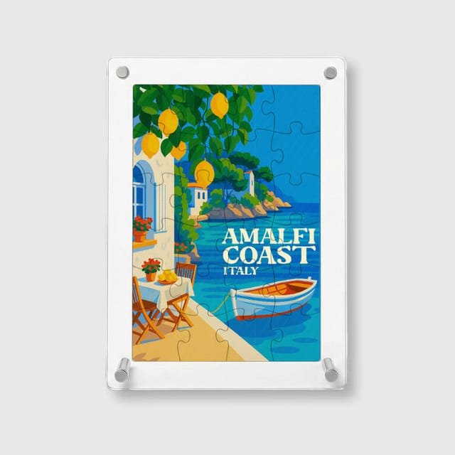 Amalfi Coast Acrylic Puzzle for Travel Lovers Gift
