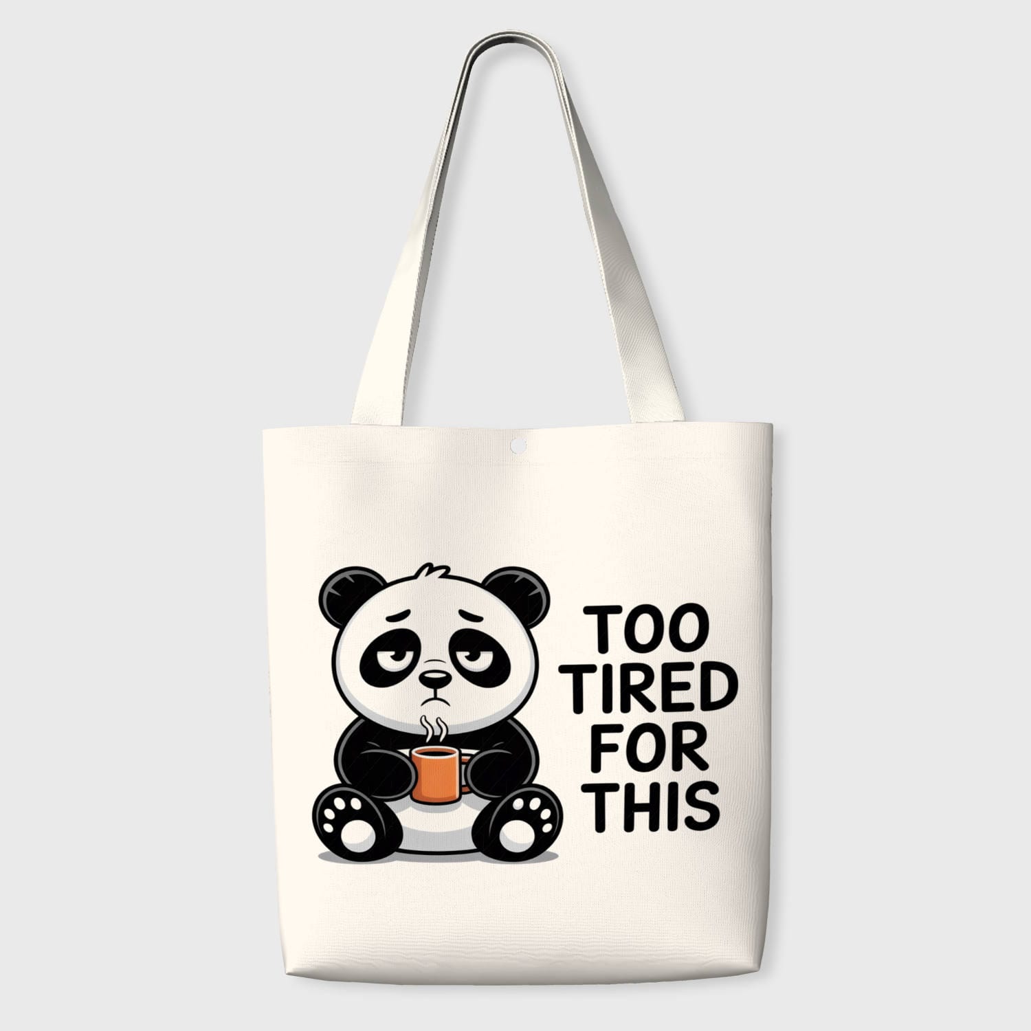 Funny Tired Panda Tote Bag for Panda Lovers Daily Use