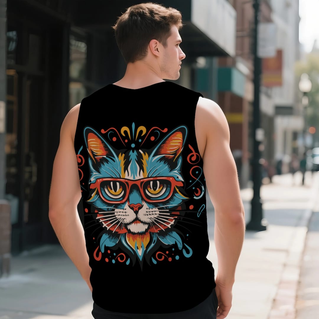 Custom Men's V-Neck Vest | Personalized Lightweight Sleeveless Shirt - 1