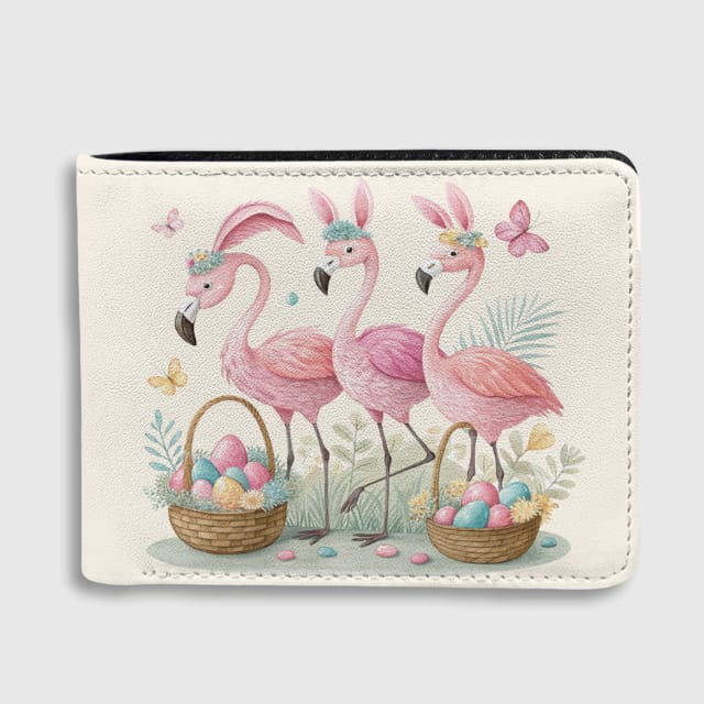 Easter Flamingo Bifold Wallet for Animal Lovers Gift