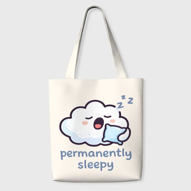 Cute Sleepy Cloud Quote Tote Bag for Sleep Lovers Daily Use