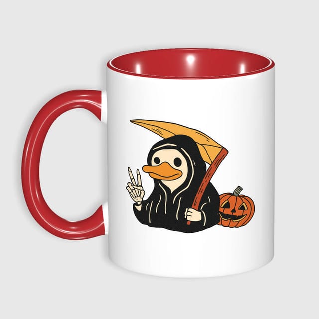 Cute Grim Reaper Duck Coffee Mug for Halloween Lovers Gift