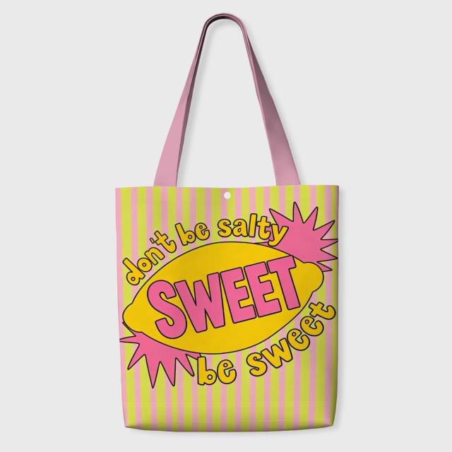 Retro Funny Lemon Quote Canvas Tote Bag for Daily Gifts