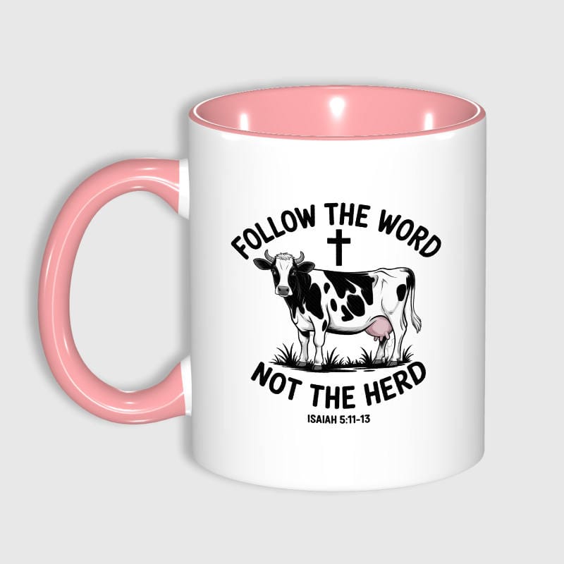 Christian Cow Quote 11oz Pink Mug Gift For Farm Lovers