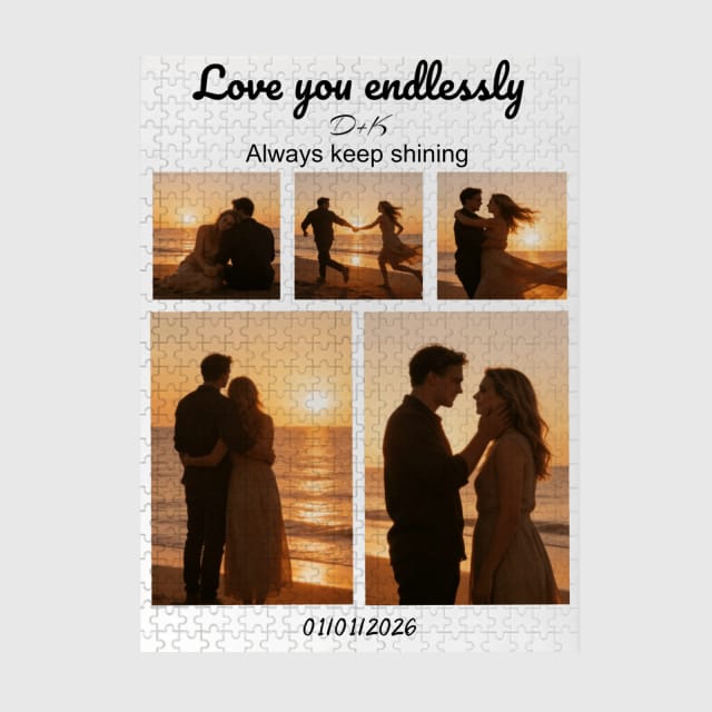 Personalized Romantic Photo 500 Piece Puzzle for Couples