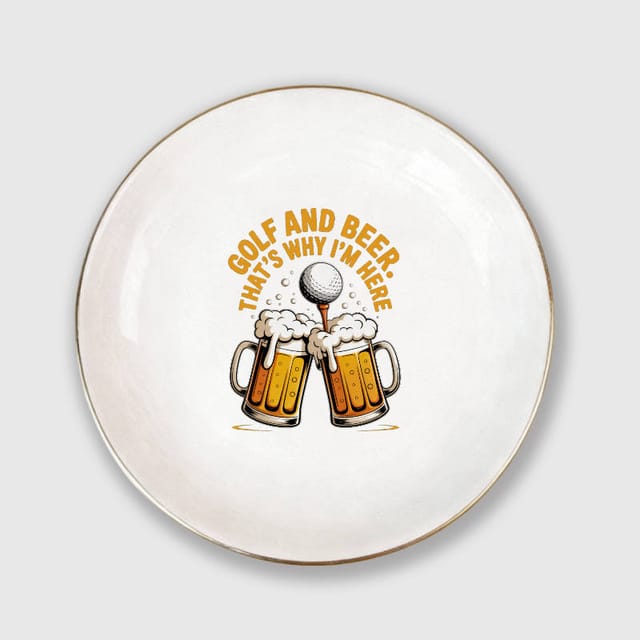 Funny Golf Beer Quote Ceramic Trinket Dish for Dad Father's Day Gift