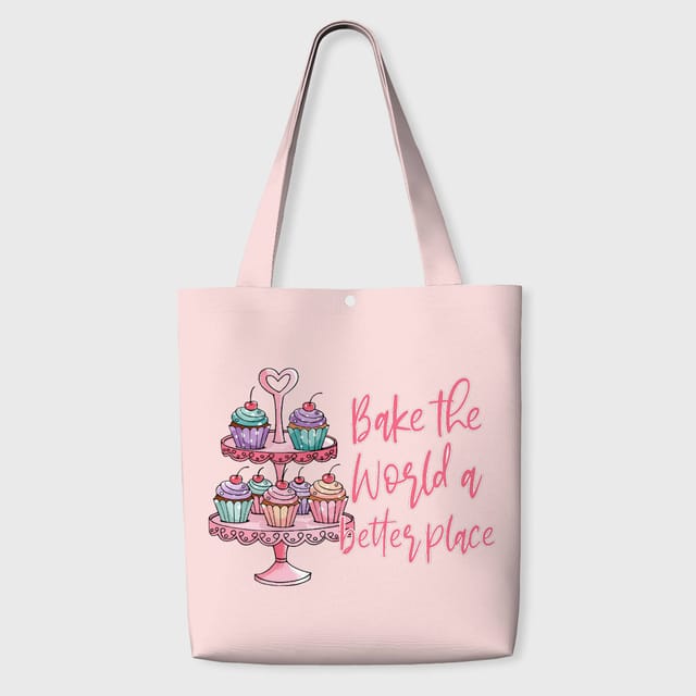 Cupcake Baking Quote Tote Bag for Bakers Birthday Gift