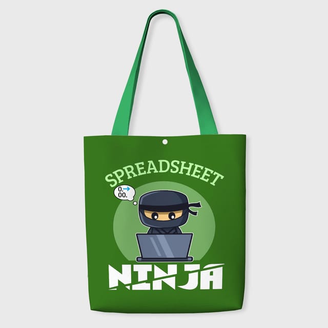 Funny Spreadsheet Ninja Tote Bag for Accountants Work Gift