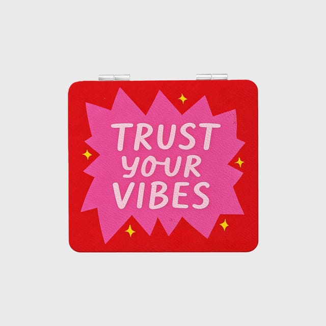 Trust Your Vibes Compact Mirror for Women Birthday Gift