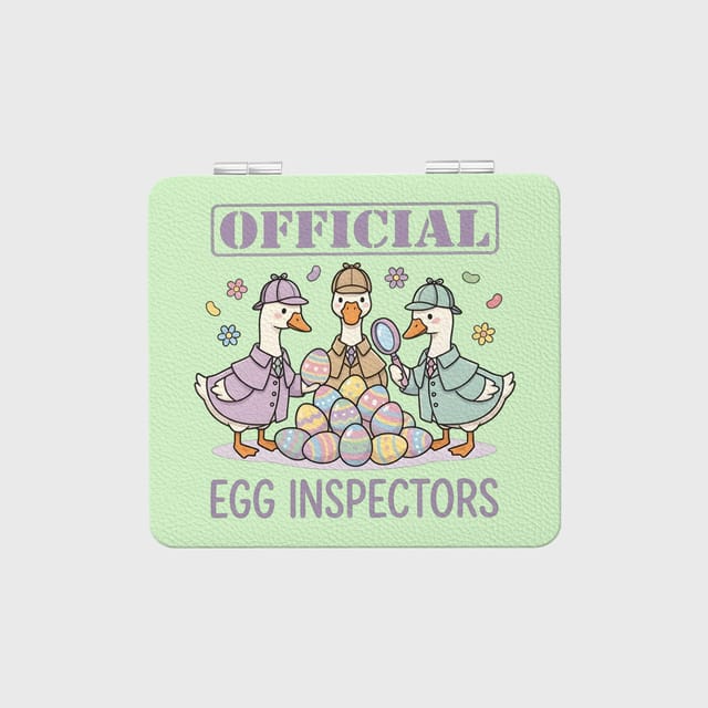 Funny Egg Inspector Goose Pocket Makeup Mirror for Easter Gift