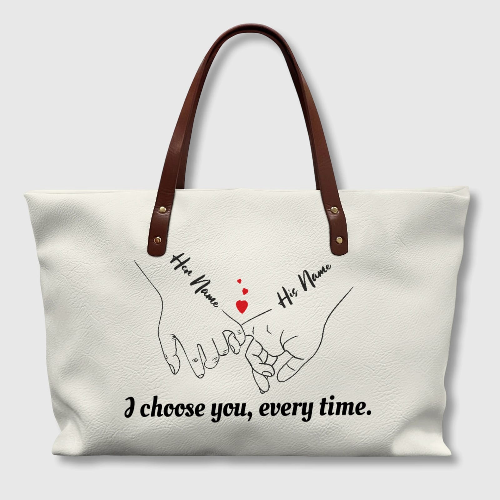 Custom Pinky Promise Tote Bag for Couples Anniversary Gift