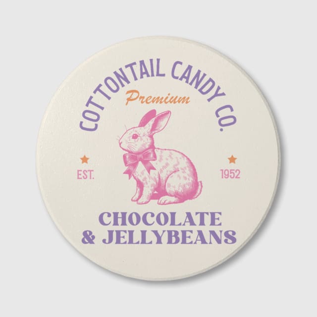 Cottontail Bunny Ceramic Coaster for Easter Gifts