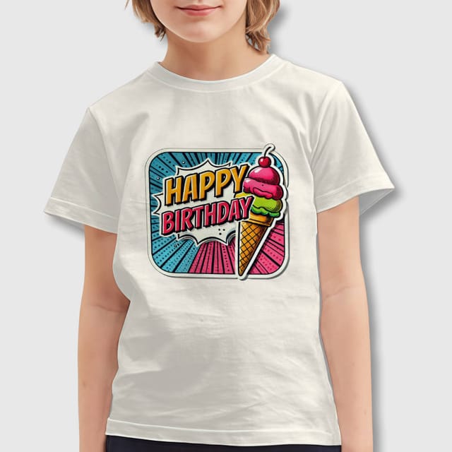 Comic Ice Cream Kids T-Shirt for Birthday Gift