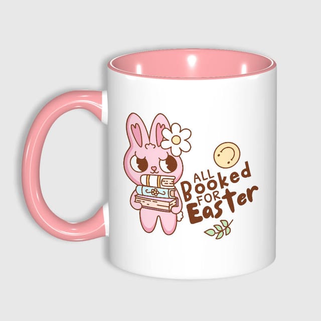 Cute Easter Bunny Book Mug for Book Lovers Easter Gift