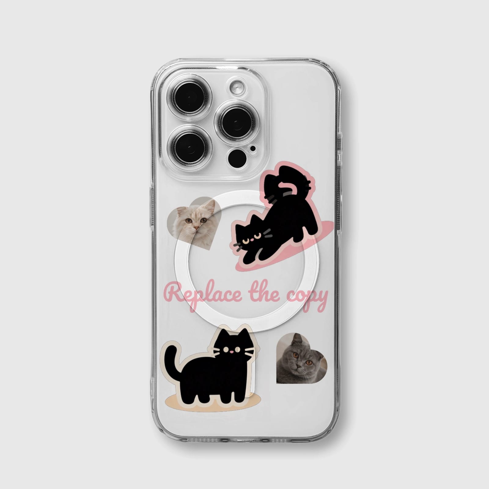 Custom Cat Photo MagSafe iPhone Case for Pet Lovers