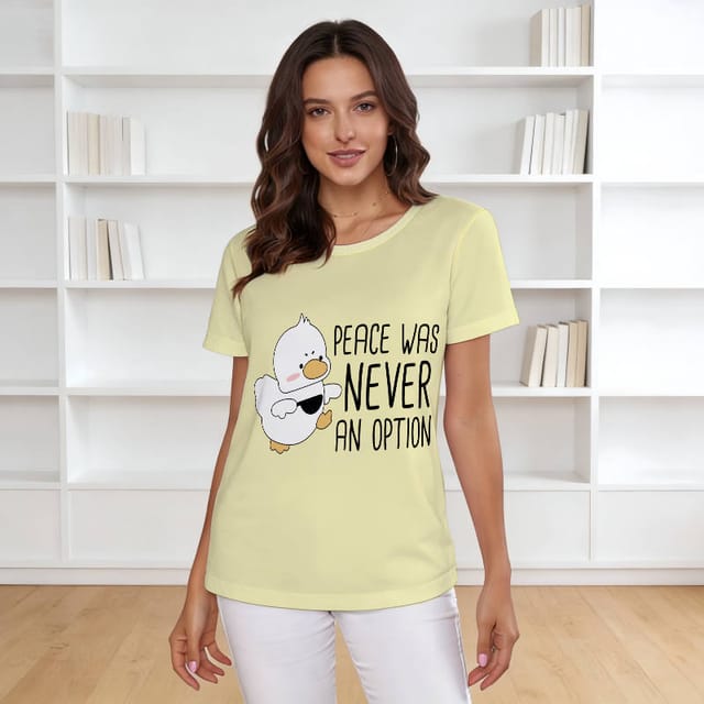 Funny Duck Quote Crew Neck T-Shirt for Women Daily Wear