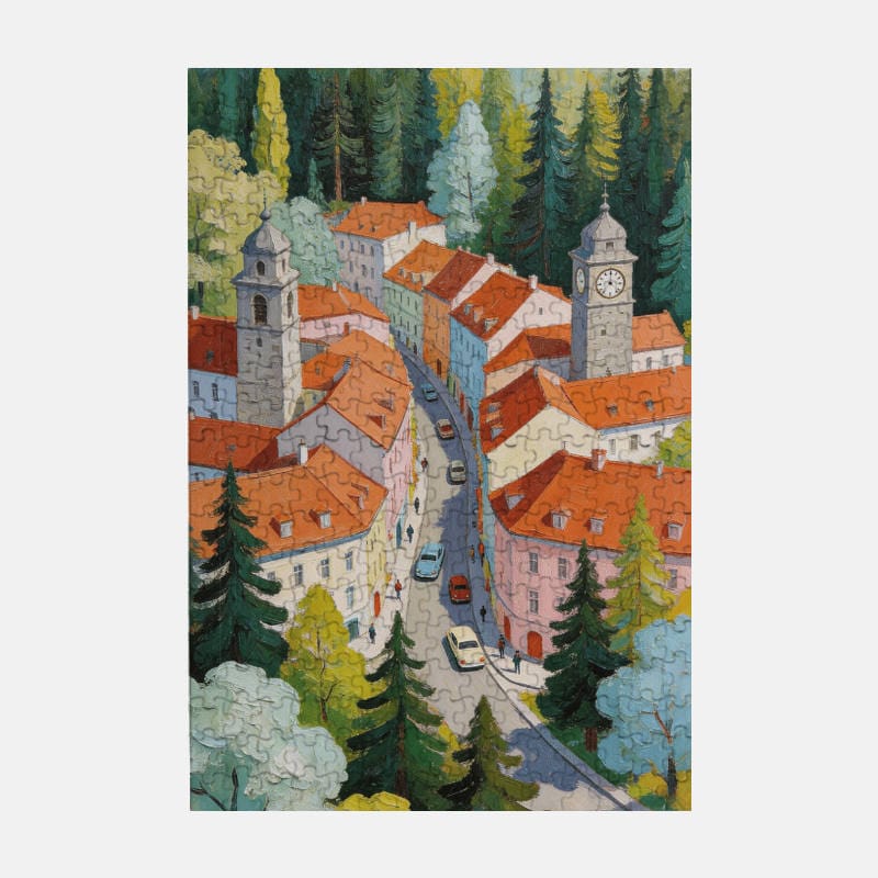 Alpine Town 300pc Jigsaw Puzzle for Hobbyists Birthday Gift