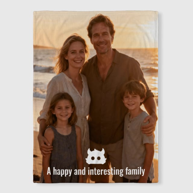 Personalized Family Photo Throw Blanket for Family Gifts & Home Use