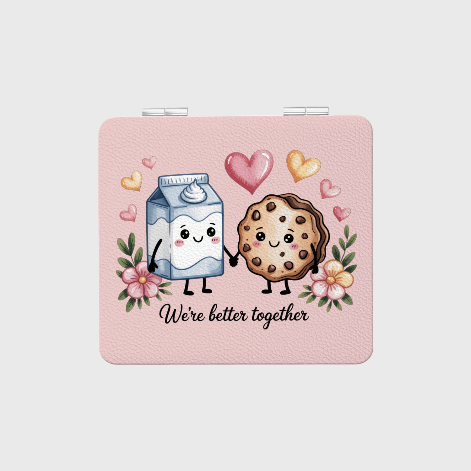 Cute Milk Cookie Couple Pocket Mirror for Couple Valentine Gift