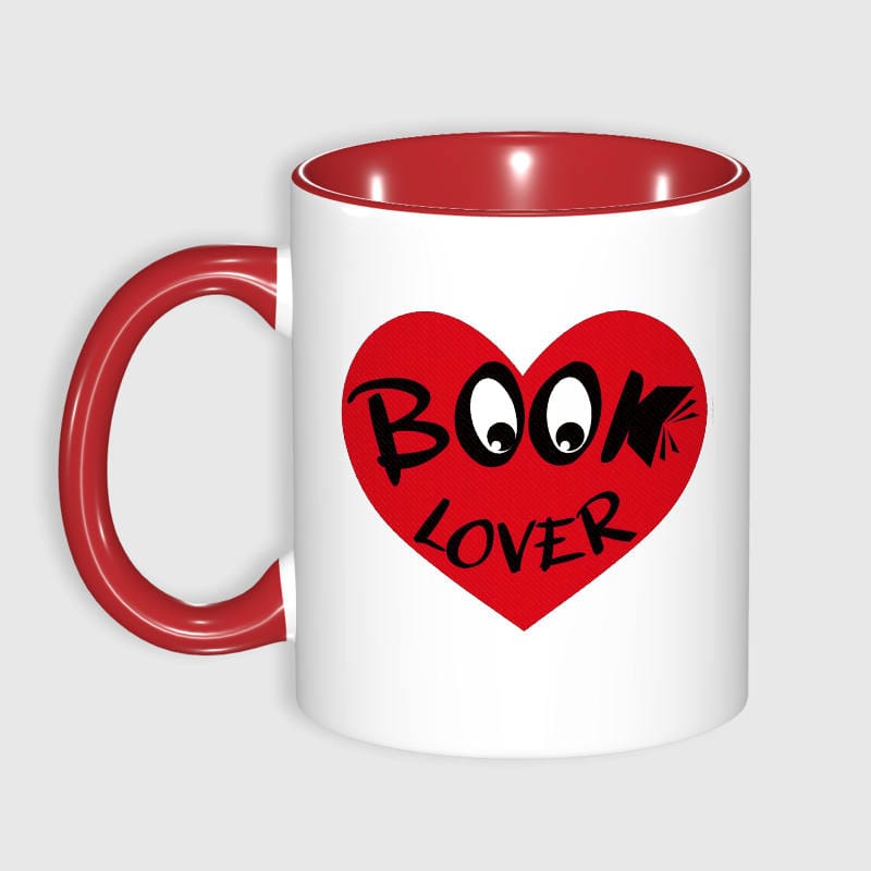 Book Lover Heart 11oz Mug for Readers Valentine Gift