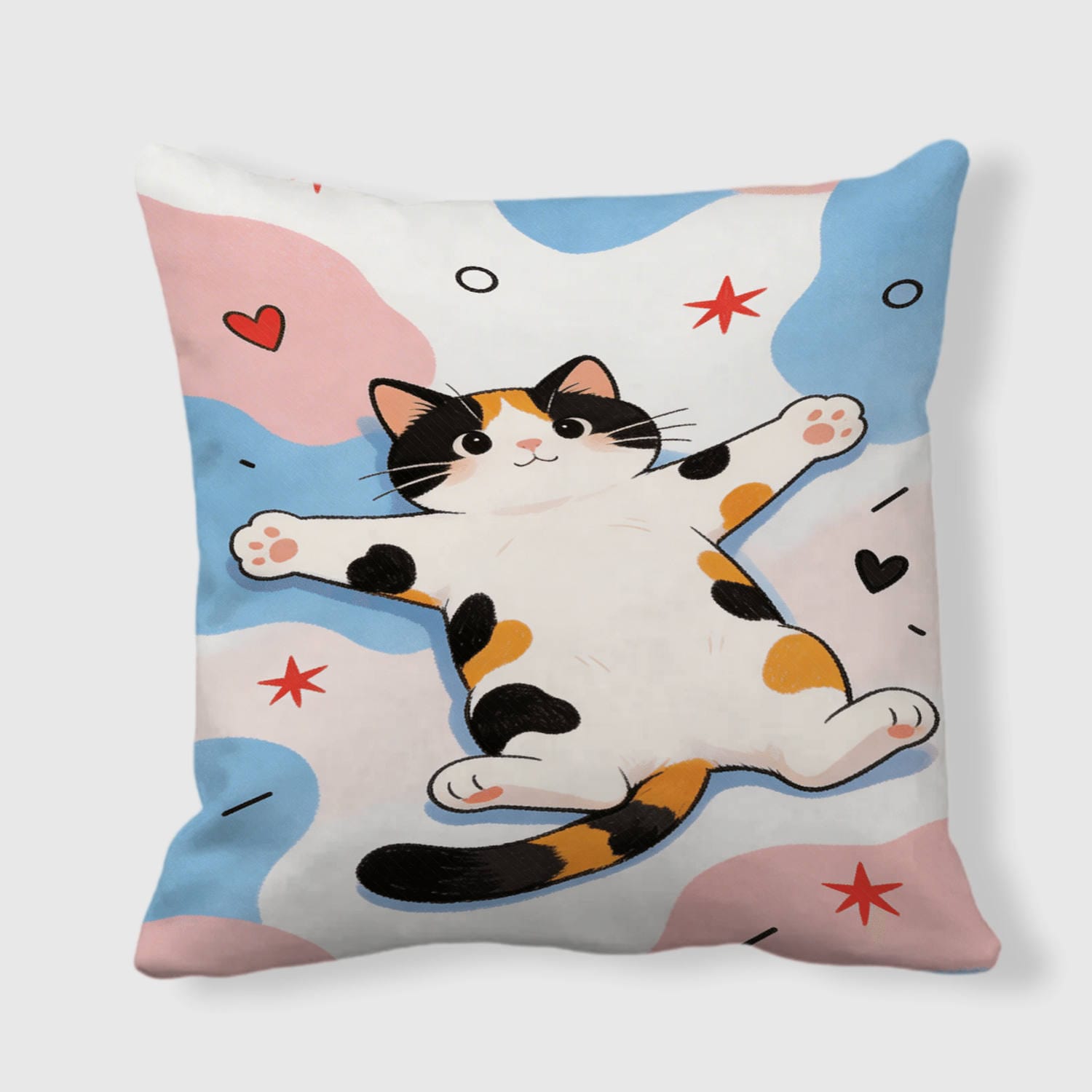Calico Cat Decorative Throw Pillow for Pet Lovers Gift