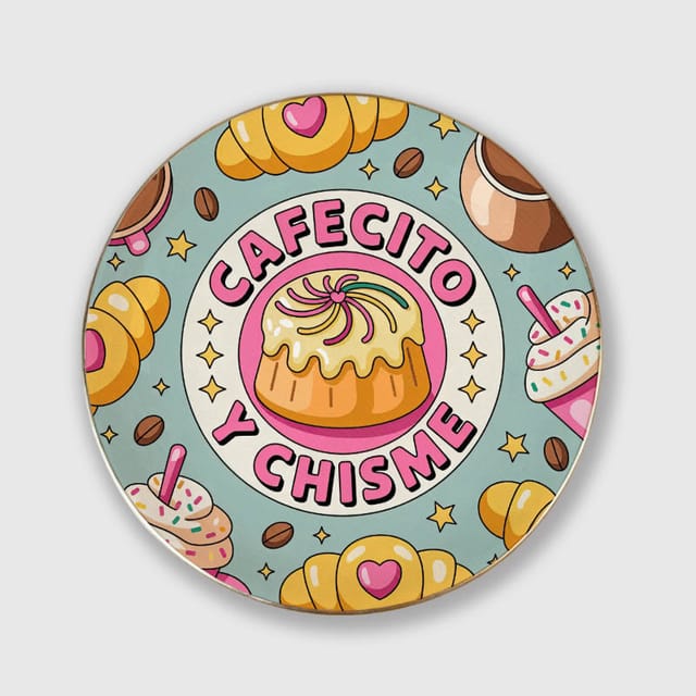 Cafecito Y Chisme Ceramic Trinket Tray for Coffee Lovers