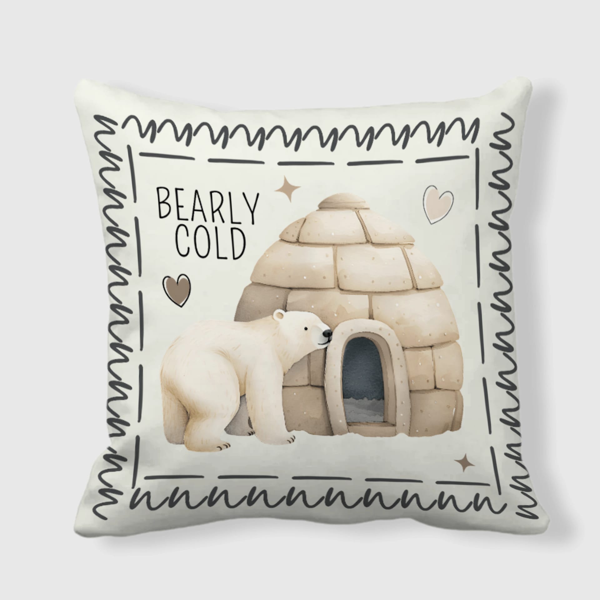 Bearly Cold Polar Bear Throw Pillow for Pet Lovers