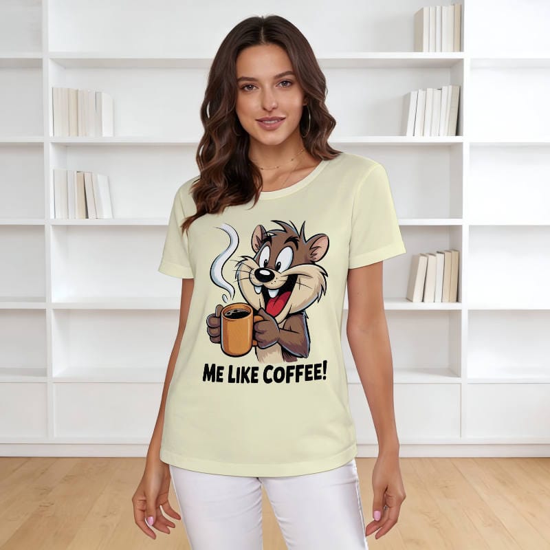 Funny Coffee Squirrel Women's T-Shirt for Coffee Lovers Gift