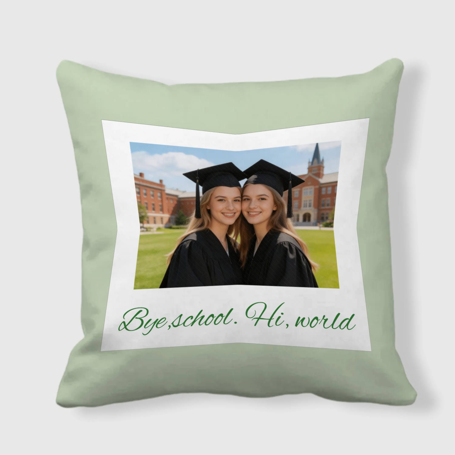 Custom Graduation Photo Throw Pillow for Friends Grad Gift