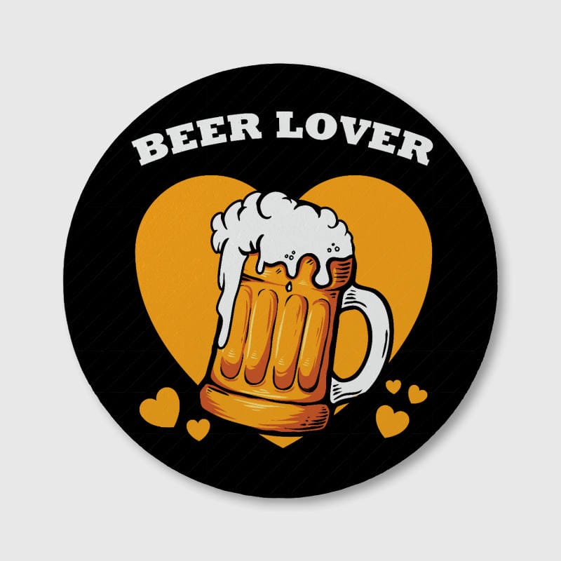 Beer Lover Heart Ceramic Coaster for Beer Fans Valentine's Gift