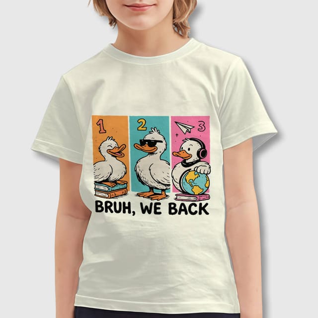 Funny Duck Kids T-Shirt for Boys Girls Back To School Gift