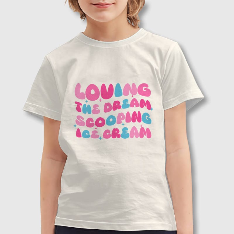 Loving The Dream Ice Cream Kids Tee for Boys Girls Gift