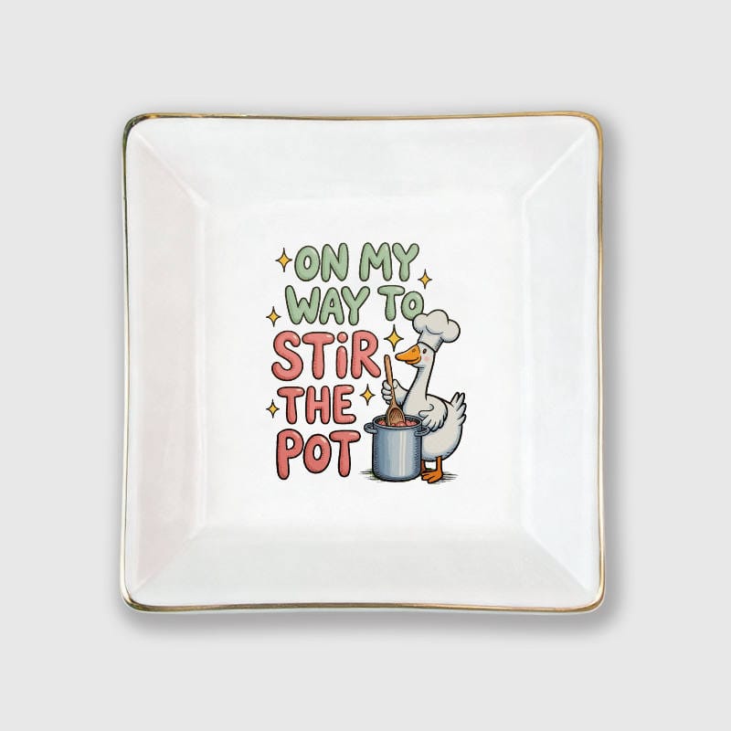 Funny Stir The Pot Goose Trinket Tray for Friends Gag Gift