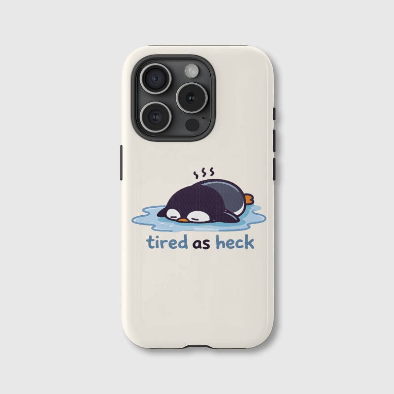 Cute Tired Penguin Magnetic Phone Case for Penguin Lovers Daily Use