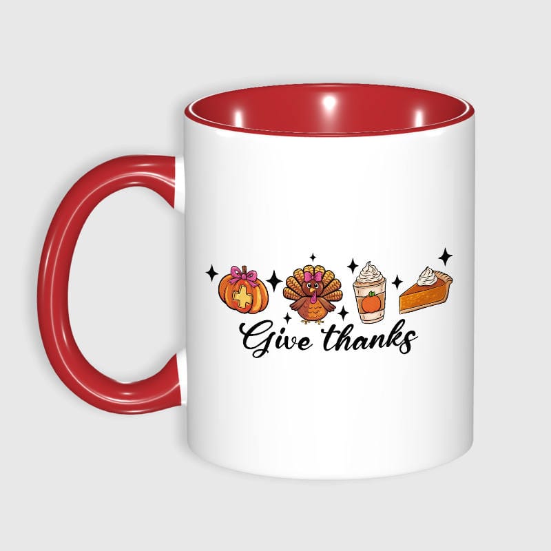 Give Thanks Thanksgiving Coffee Mug for Family Holiday Gift
