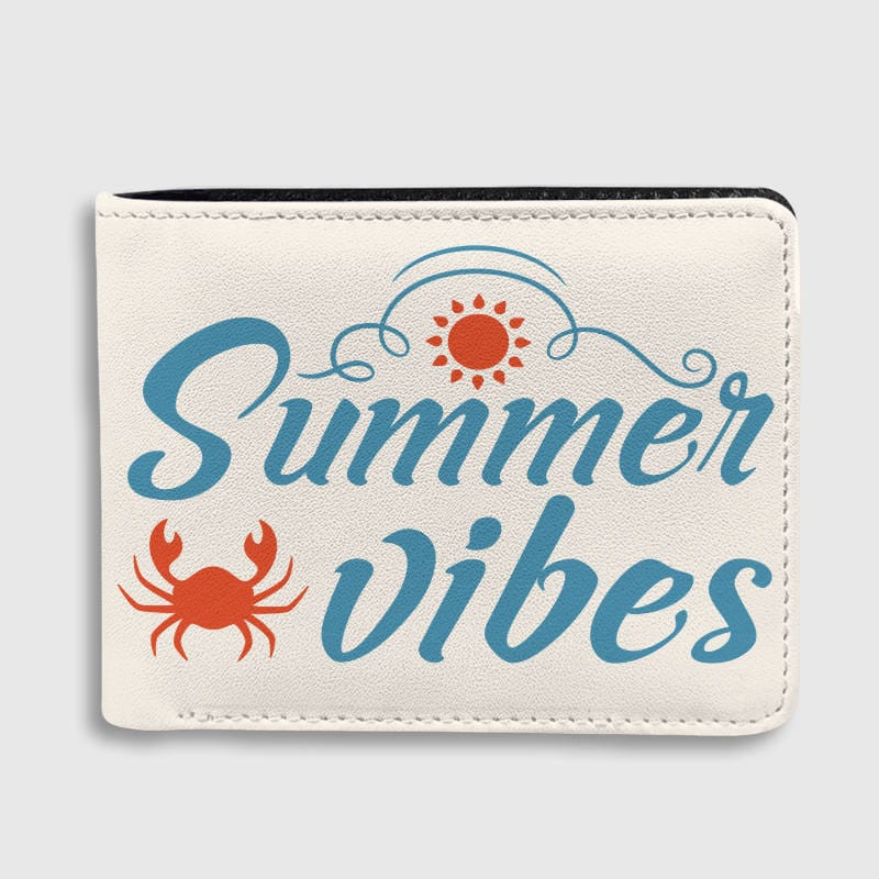Summer Vibes Print Bifold Wallet for Beach Lovers Birthday Vacation Travel Gift