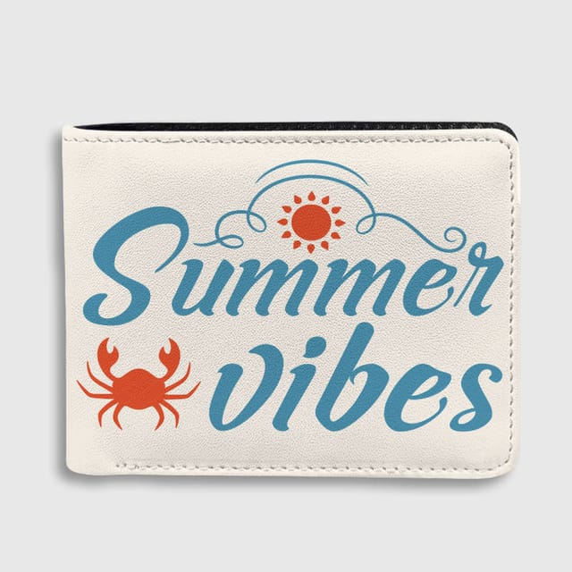 Summer Vibes Print Bifold Wallet for Beach Lovers Birthday Vacation Travel Gift