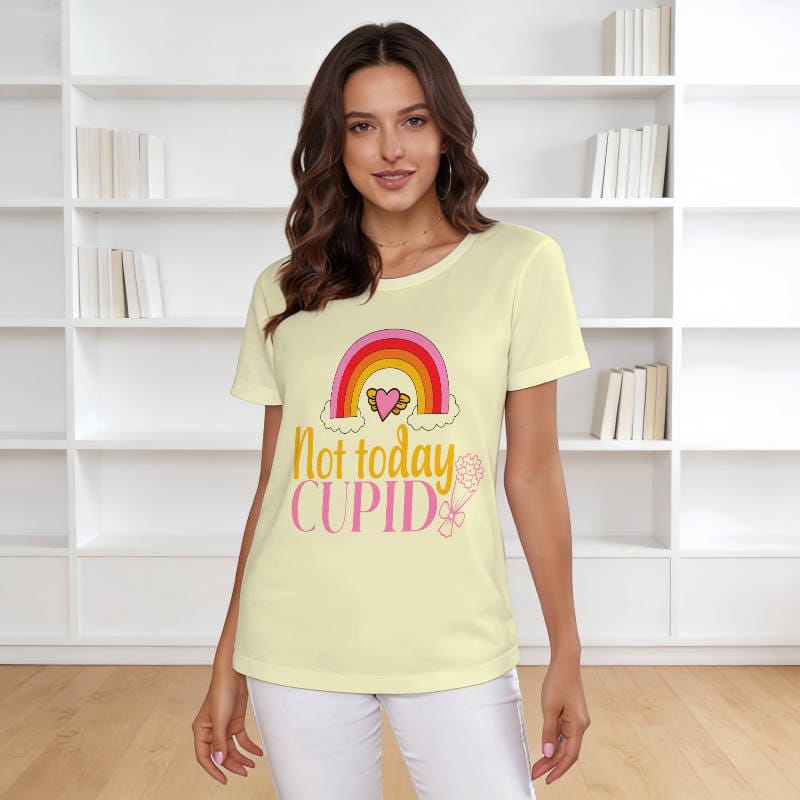 Funny Not Today Cupid T-Shirt for Women Valentine's Wear