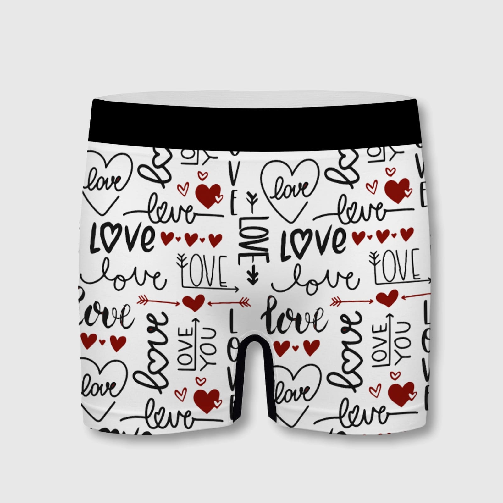 Love Heart Print Men's Boxer Briefs for Valentine's Day Gift