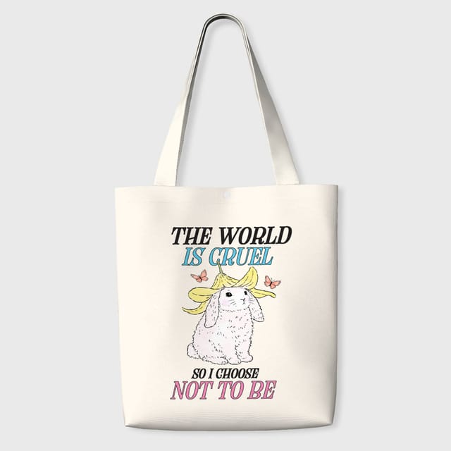 Cute Bunny Quote Canvas Tote Bag for Pet Lovers Daily Use