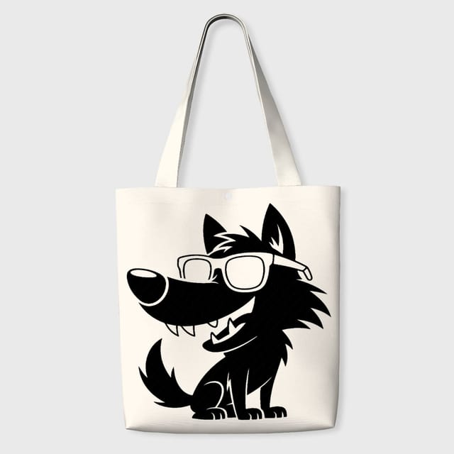 Cool Sunglasses Wolf Tote Bag for Pet Lovers Daily Use