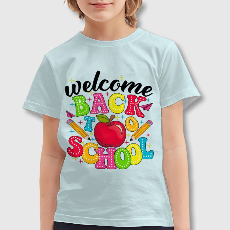 Colorful Back To School Kids T-Shirt for First School Day