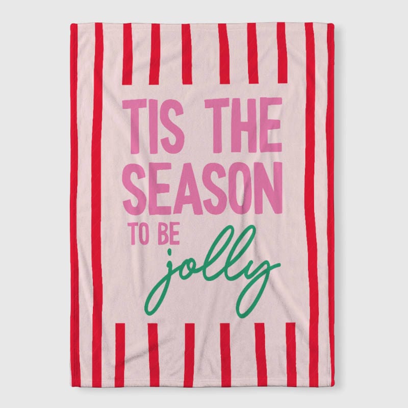 Christmas Jolly Quote Fleece Blanket for Winter Holiday Gift