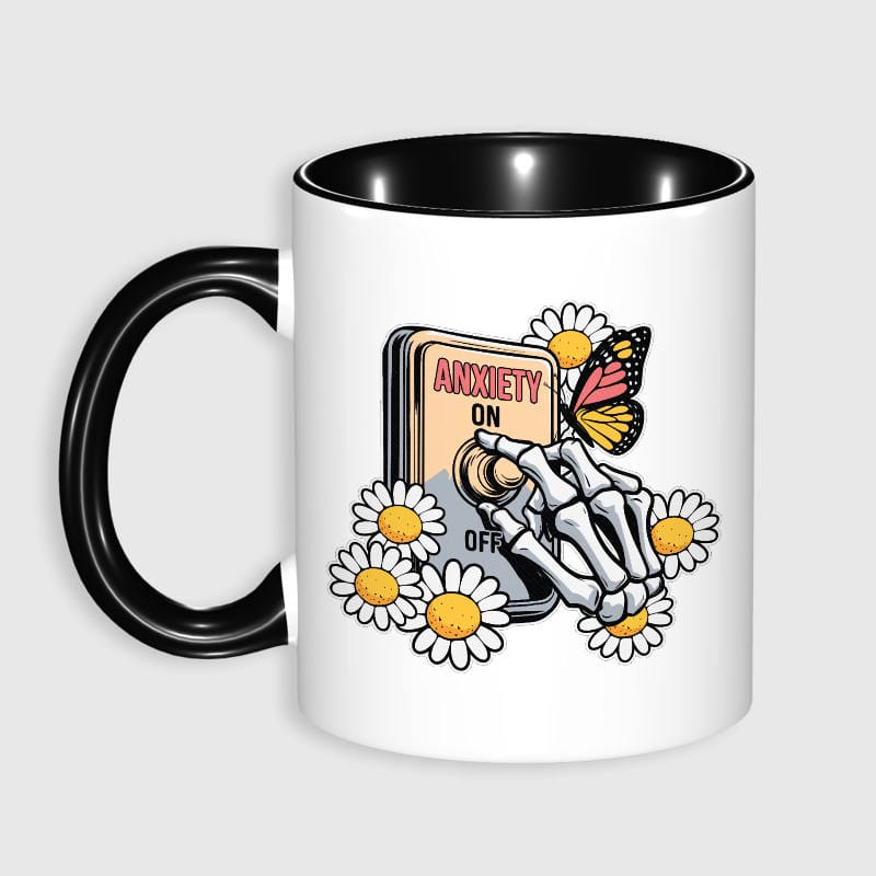 Funny Anxiety Skeleton Coffee Mug for Friend Gift